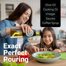 Load image into Gallery viewer, Oil & Vinegar Dispenser Set with Built-In Measuring Cup - Green Glass
