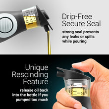 Load image into Gallery viewer, Oil & Vinegar Dispenser Set with Built-In Measuring Cup - Clear Glass