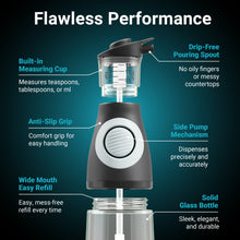 Load image into Gallery viewer, Oil & Vinegar Dispenser Set with Built-In Measuring Cup - Clear Glass