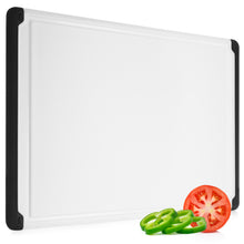 Load image into Gallery viewer, Large Plastic Cutting Board with Juice Groove – Heavy Duty Chopping Board for Meat, Cheese, and Vegetables