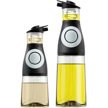 Load image into Gallery viewer, Oil & Vinegar Dispenser Set with Built-In Measuring Cup - Clear Glass
