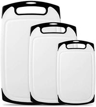 Load image into Gallery viewer, 3-Piece Cutting Board Set with Juice Groove – Non-Slip Plastic Chopping Boards for Meat, Veggies & More