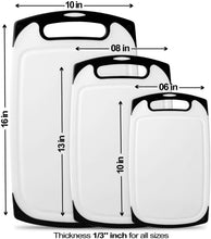 Load image into Gallery viewer, 3-Piece Cutting Board Set with Juice Groove – Non-Slip Plastic Chopping Boards for Meat, Veggies & More