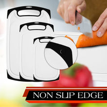 Load image into Gallery viewer, 3-Piece Cutting Board Set with Juice Groove – Non-Slip Plastic Chopping Boards for Meat, Veggies & More