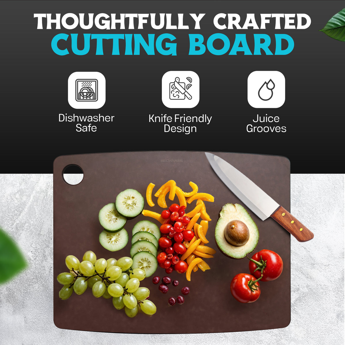 Large Composite Cutting Board – Brown