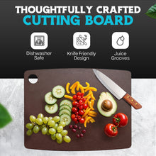 Load image into Gallery viewer, Dishwasher Safe Composite Wood Cutting Board for Kitchen, Large Fiber Wood Chopping Board, Brown
