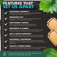 Load image into Gallery viewer, Dishwasher Safe Composite Cutting Board Set for Kitchen, Set of 2 Large Fiber Wood Cutting Boards with Juice Groove, Non-Slip Feet, Natural with Black Grooves
