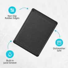 Load image into Gallery viewer, Large Cutting Board for Kitchen, 18 x 12 Inch Plastic Cutting Board with Deep Juice Groove, Non-Slip, Durable Carving Board, Dishwasher Safe, Charcoal Grey
