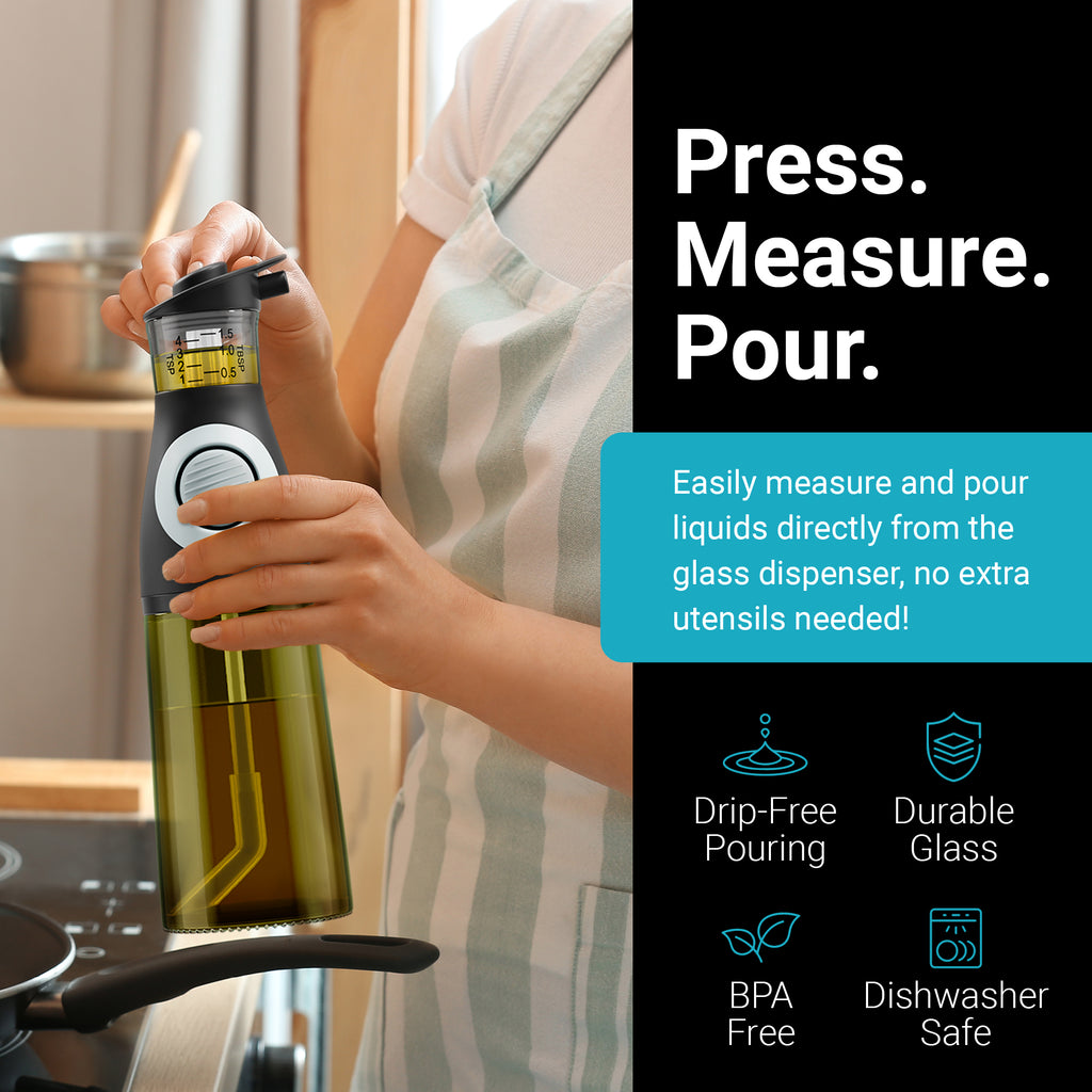 Oil & Vinegar Dispenser Set – Green Glass