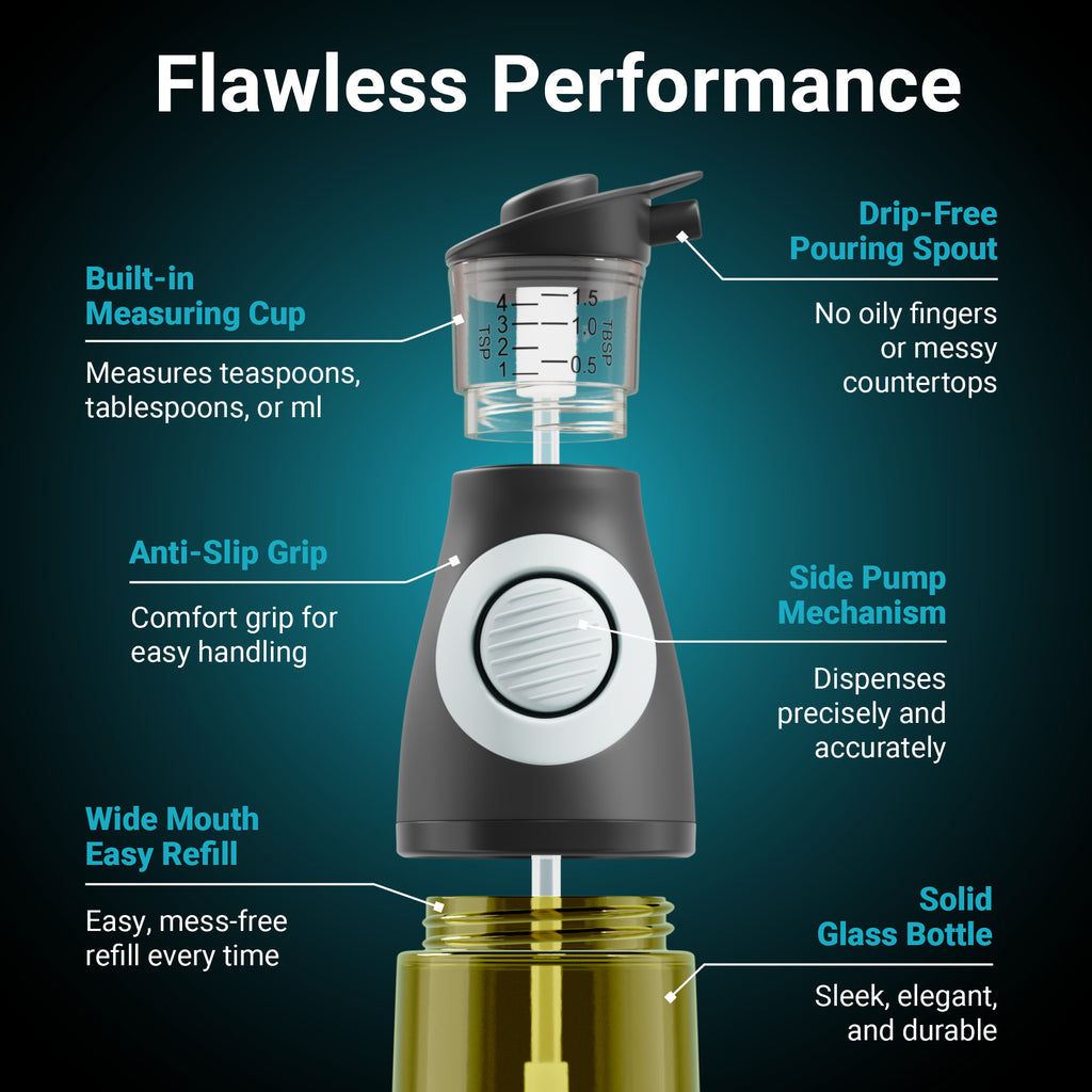 Oil & Vinegar Dispenser Set – Green Glass