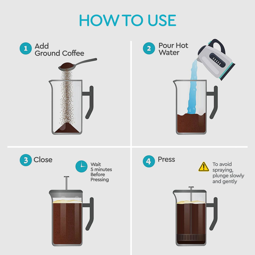 34 oz Stainless Steel French Press – Matte Black