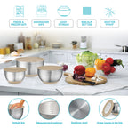 5-Piece Stainless Steel Mixing Bowl Set – Khaki