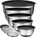 Belwares 5-Piece Stainless Steel Mixing Bowl Set – Black