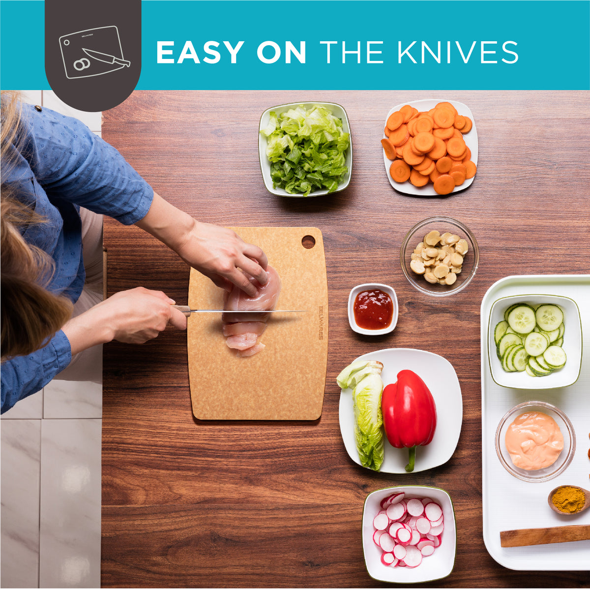 Large Composite Cutting Board – Natural