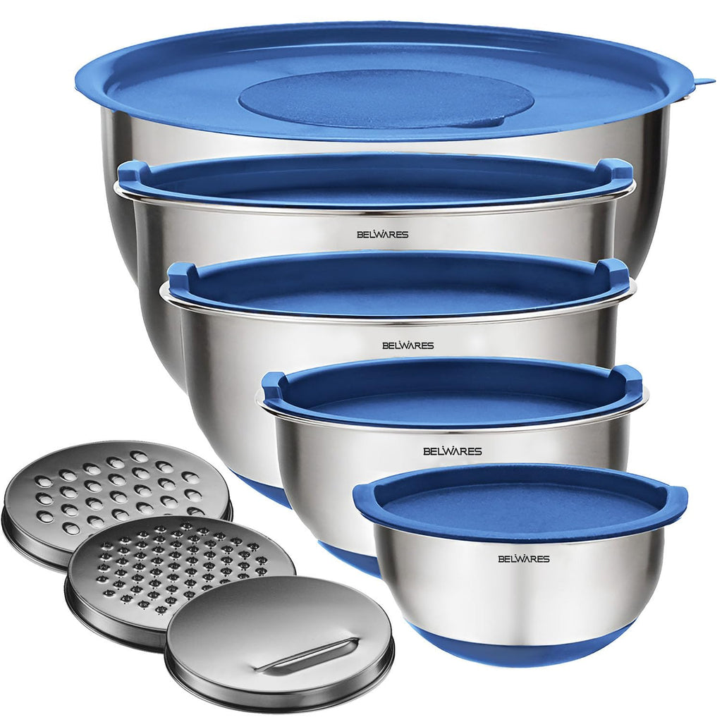Belwares 5-Piece Mixing Bowls with Lids – Blue