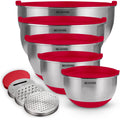 Belwares 5-Piece Mixing Bowls with Lids – Red