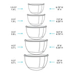 Belwares 5-Piece Mixing Bowls with Lids – Red – product detail