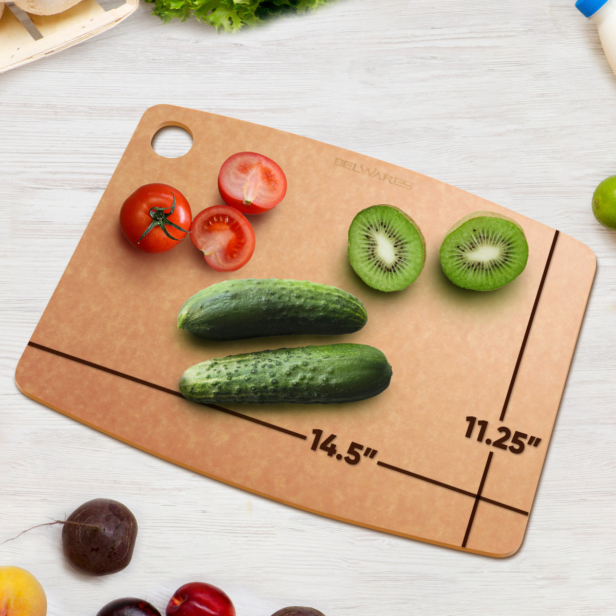 Belwares large composite cutting board dimensions: 14.5 by 11.25 inches