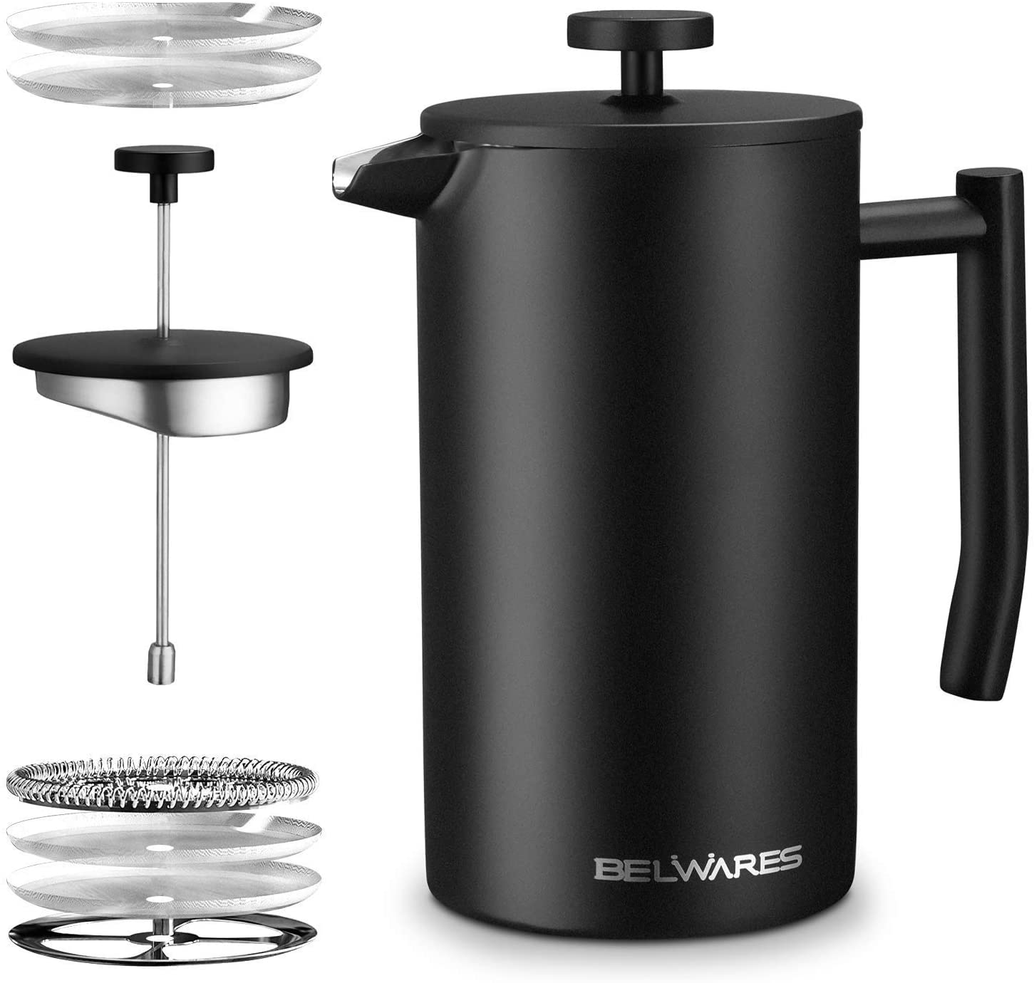 French Press with Extra Filters for a Richer and Fuller Coffee