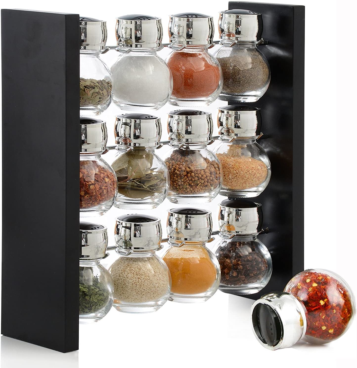 Spice Jar Rack - 12 Durable Glass Jars in Sleek & Attractive Stand -  Belwares - Decorate Your Home with Joy!