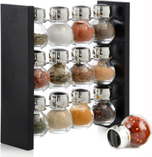Load image into Gallery viewer, Spice Jar Rack - 12 Durable Glass Jars in Sleek &amp; Attractive Stand Holder
