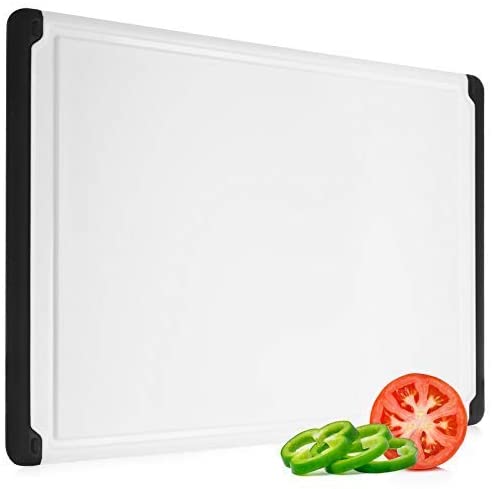 Large Plastic Cutting Board with Juice Groove – Heavy Duty Chopping Board for Meat, Cheese, and Vegetables