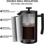 50 oz Stainless Steel French Press – Matte Black