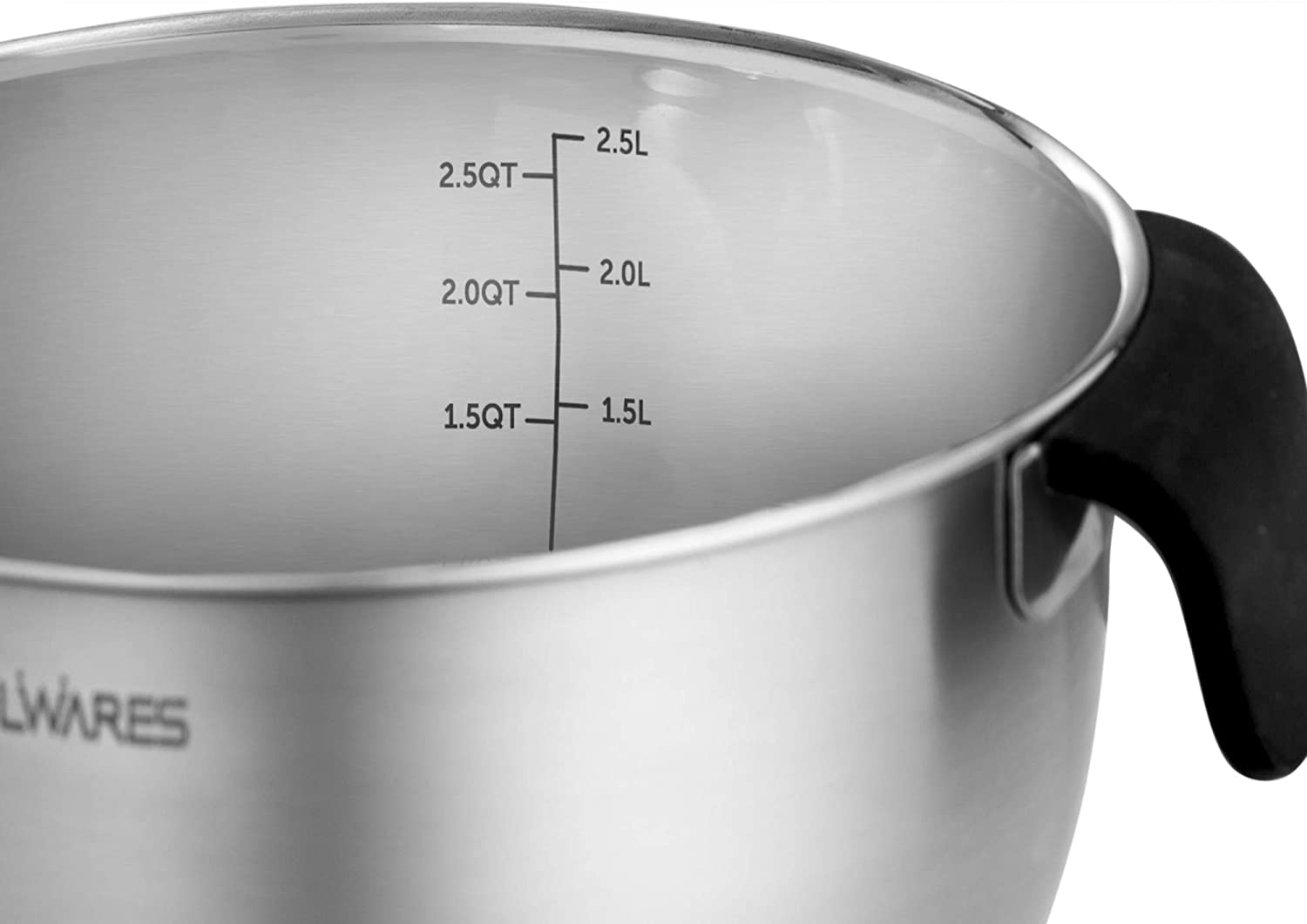 HAPPY KIT Mixing Bowls with Lids Set of 2,Stainless Steel Mixing Bowl with  Pour Spout, Non-slip Handle and Bottoms, 3 Grater Attachments, Measurement