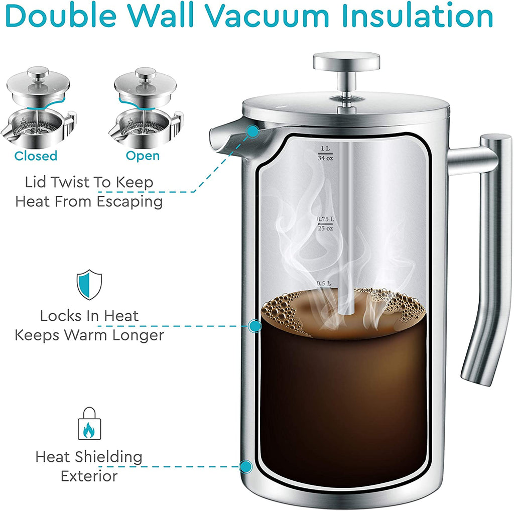 34 oz Stainless Steel French Press