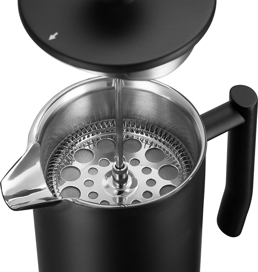 50 oz Stainless Steel French Press – Matte Black
