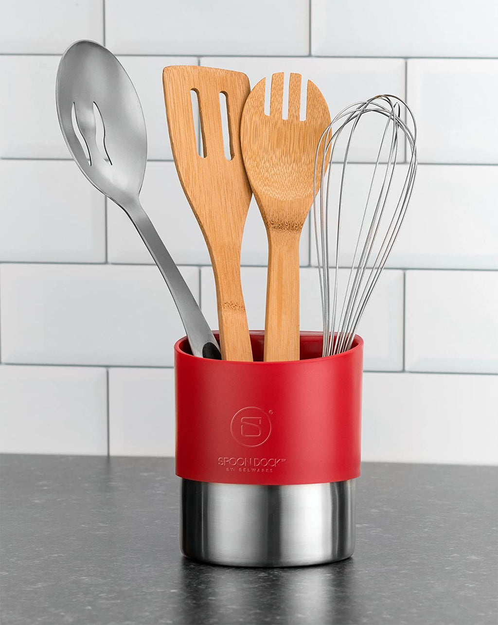 Spoon Dock Utensil Holder – Red