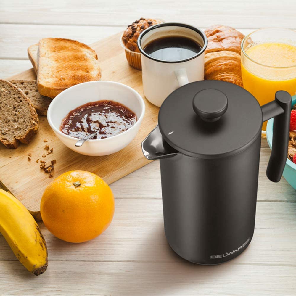 50 oz Stainless Steel French Press – Matte Black