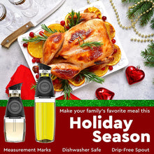 Load image into Gallery viewer, Oil and Vinegar Dispenser Set – 2 Glass Bottles with Drip-Free Spouts, Measuring Pump &amp; Pour Control – 500ml and 250ml Non-Leaking Olive Oil Dispenser for Kitchen
