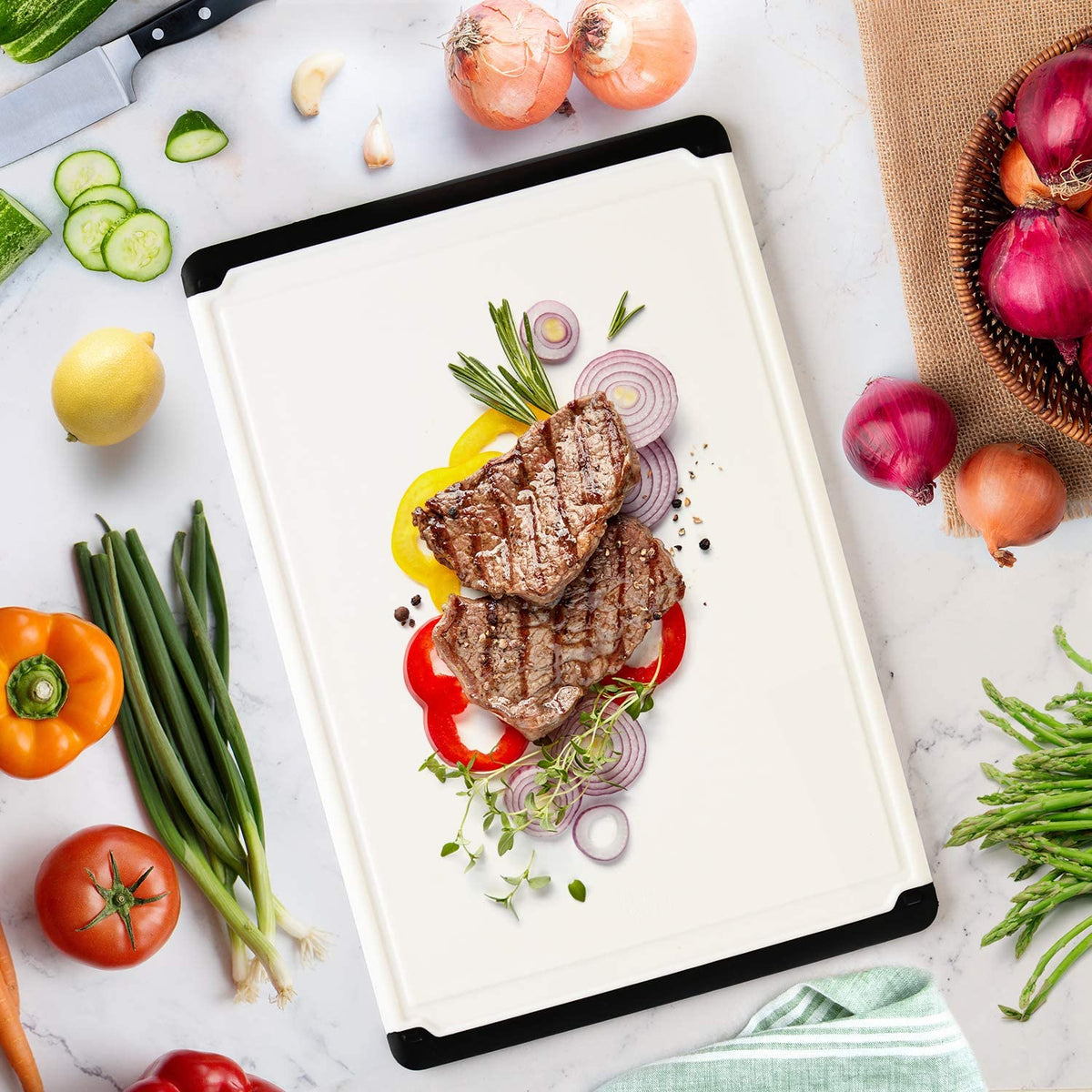 Large Plastic Cutting Board – 18 × 12 in