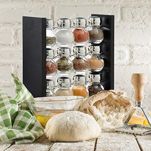 Blmwares Blumwares Herb and Spice Rack with 12 Glass Jar Bottles