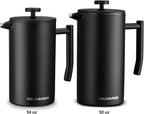 50 oz Stainless Steel French Press – Matte Black
