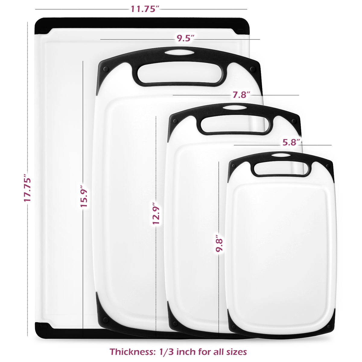 4-Piece Plastic Cutting Board Set