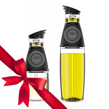 Load image into Gallery viewer, Oil and Vinegar Dispenser Set – 2 Glass Bottles with Drip-Free Spouts, Measuring Pump &amp; Pour Control – 500ml and 250ml Non-Leaking Olive Oil Dispenser for Kitchen
